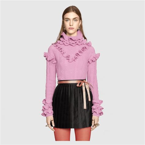 gucci ruffle top|gucci sweater tops.